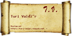 Turi Valér névjegykártya